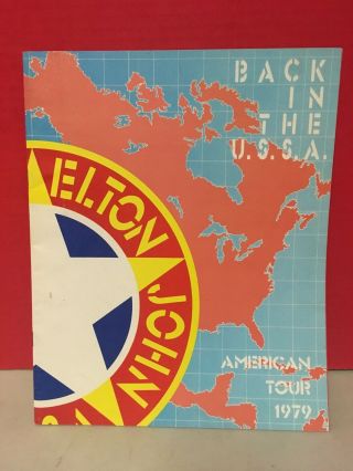 Elton John Back In The Ussa 1979 American Concert Tour Program Book Vintage Usa