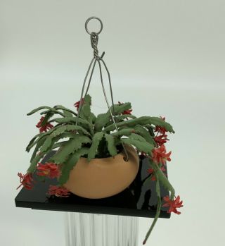 Dollhouse Miniature Artisan Christmas Cactus (r)