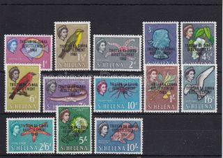 Tristan Da Cunha Mnh Stamp Set 1963 Resettlement Sg 55 - 67