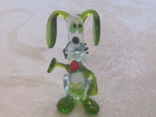 Vintage Murano Art Glass Hound Dog Figurine Miniature Ex