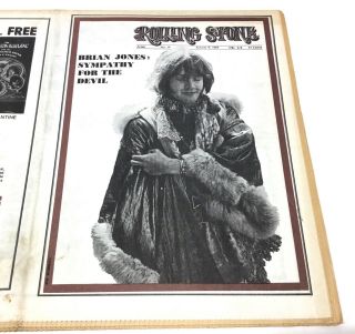 Vintage Rolling Stone August 9 1969 Issue No.  39 - Stones Brian Jones Death