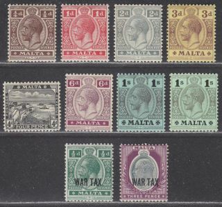 Malta 1914 - 21 King George V Selection To 1sh