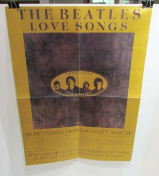 The Beatles Love Songs 1977 Capitol Records Store Display Promo Poster