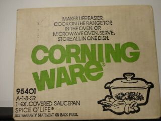 Corning Ware Spice O’ Life 95401 1 - Qt Covered Saucepan/vintage M/offe