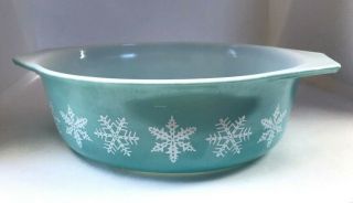 Vintage Pyrex Snowflake Turquoise/blue 043 1.  5 Qt Oval Casserole Dish
