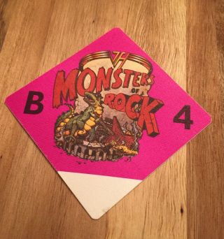 1988 Van Halen Monsters Of Rock Backstage Pass