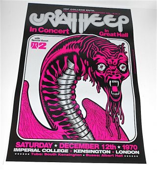 Uriah Heep - Kensington,  Uk - 12 December 1970 - Concert Poster