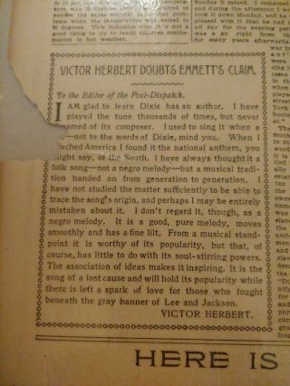 SEPT 19,  1897 NEWSPAPER PAGE J7834 - THE HOME OF DAN EMMETT THE AUTHOR OF DIXIE 3