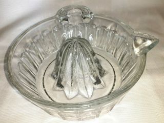 Vintage Large Glass Citrus Juicer With Handle And Spout 6 " Wide X 2.  5 " Deep Usa