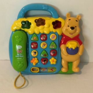 Vtech Disney Winnie The Pooh Play And Learn Phone 10 Numbers Buttons Light Sound