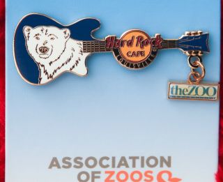 Hard Rock Cafe Pin Louisville Zoo Polar Bear Aza Guitar Series Hat Logo Lapel