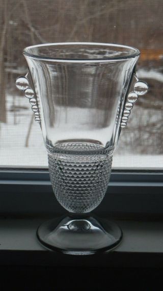 Duncan & Miller Glass Teardrop Trumpet Style Flower Vase