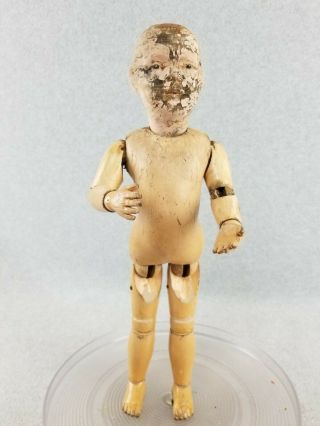16 " Antique Wooden Spring Jointed Schoenhut Doll For Repair Parts Or Restoration