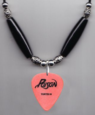 Poison Bret Michaels Orange Guitar Pick Necklace - 2006 20 Years Of Rock Tour