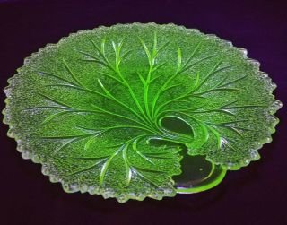 Vintage Green Depression Glass Salad Plate.  1930 