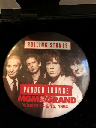 Vtg Rolling Stones Voodoo Lounge Mgm Las Vegas Concert Oct 1994 Button Pin