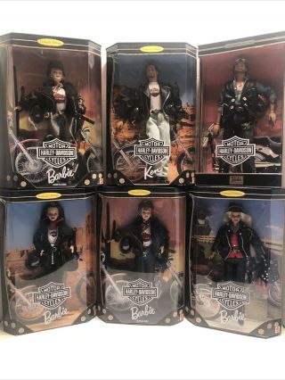Mattel Harley Davidson Barbies And Ken Doll’s Collector 