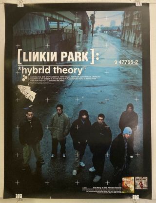 Rare Linkin Park Hybrid Theory / Frat Party 2001 18x24 " Promo Poster Vg Cond