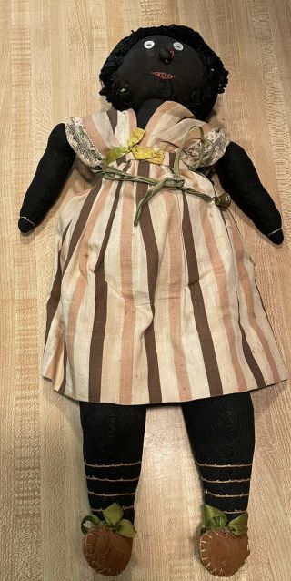 Vintage Antique American Cloth Folk Art Doll 18 Inches Handmade Doll