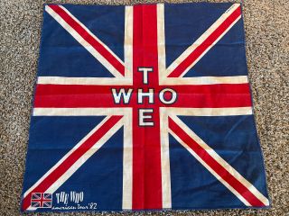 Vintage The Who ‘82 American Tour Union Jack Flag Bandana.  Mme1