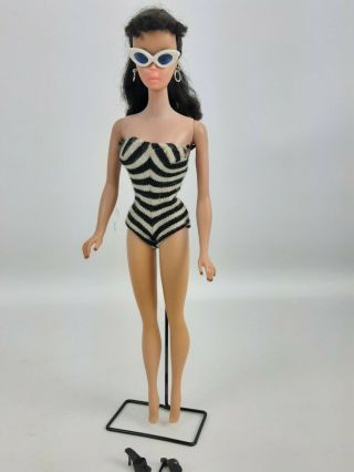 Vintage Barbie Ponytail 4 Brunette Swimsuit Japan