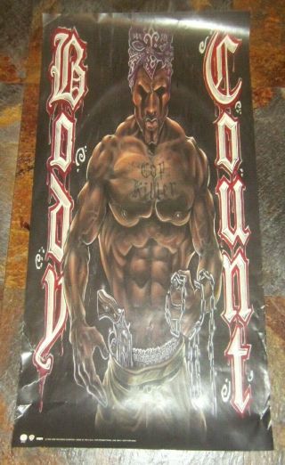 Body Count Cop Killer Vintage 1992 Poster 12 " X 24 " Ice - T Hardcore Rap