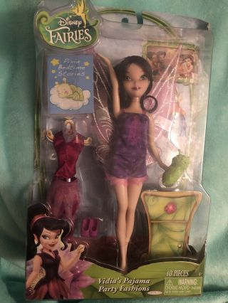 Disney Fairies Vidia’s Pajama Party Fashions Doll Vidia Mib Tinkerbell Movie Htf