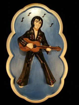 Vintage 1977 Sunrise Mold Elvis Presley Chalkware Plaster Wall Plaque