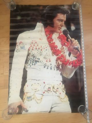 Elvis Presley 1975 Las Vegas Poster " The King " Jumpsuit Vintage Hawaii