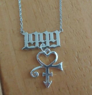 Prince Rogers Nelson " 1999 " Love Symbol Necklace With.  925 Extender Chain