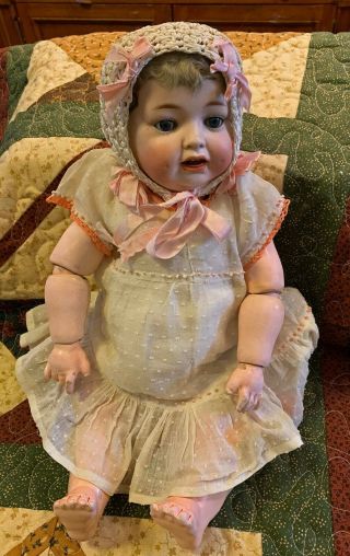 Antique 15 " Mb Morimura Brothers Japan Bisque Head Character Doll