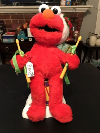 Vintage Telco Sesame Street Elmo Animated Christmas Drummer 17” Tall