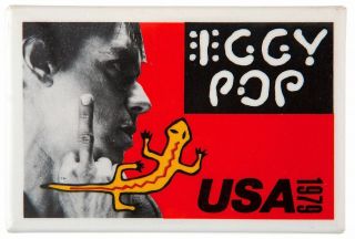 Iggy Pop 1979 Values Tour Vintage Concert Pin / Button / Nmt 2