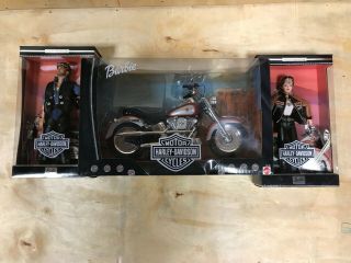 Harley - Davidson Barbie Doll,  Ken Doll,  And Motorcycle 1999 Collector Edition