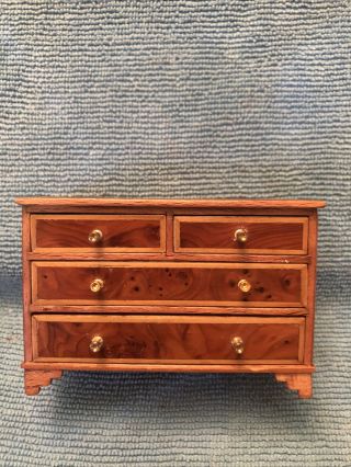 CHEST OF DRAWERS VINTAGE DOLL HOUSE FURNITURE MINIATURES 2