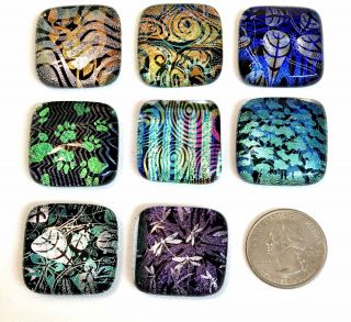 8 Layered Dichroic Fused Glass Cabs Accent Tiles Diy Cabinet Knobs