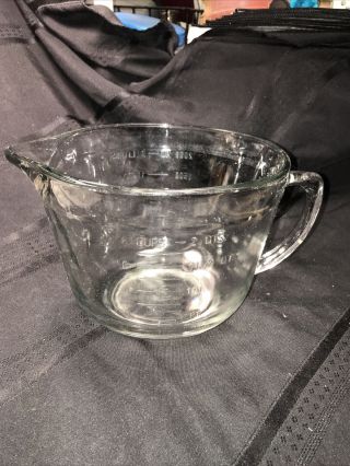 Vintage Anchor Hocking 8 Cup / 2 Quart / 64 Oz Glass Measuring Mixing Bowl Cup
