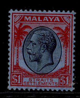 Malaysia - Straits Settlements Gv Sg272,  $1 Black & Red/blue,  Lh.  Cat £20.