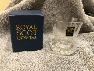Vintage Royal Scot Crystal Shot Glass Scotland Etched Box