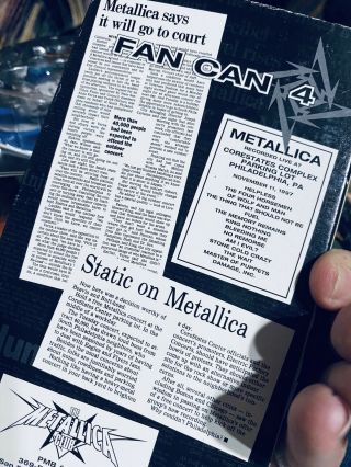 Vintage Metallica VHS - RARE Fan Can 4,  Black Album,  Cunning Stunts 2