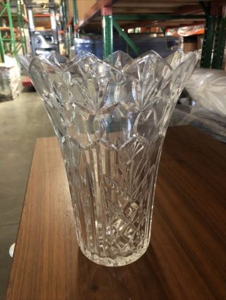 Waterford Crystal Large Heavy Vase,  7 Inches X 10 Inches