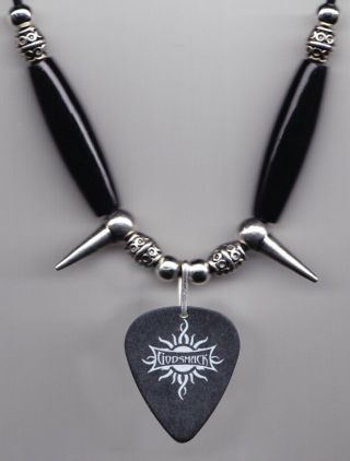 Godsmack Tony Rombola Signature Black Guitar Pick Necklace - 2011 Tour