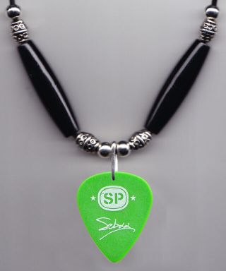 Simple Plan Sébastien Lefebvre Signature Green Guitar Pick Necklace