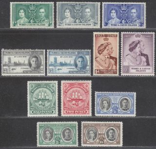 Turks And Caicos Islands 1937 - 48 Kgvi Selection Inc Rsw 10sh