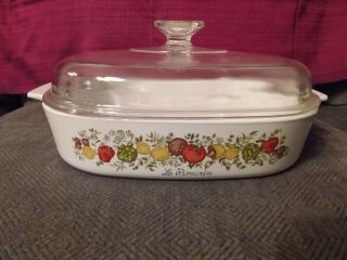 Vintage Corning Ware Spice Of Life Le Romarin Casserole Dish A - 10 - B W/ Lid