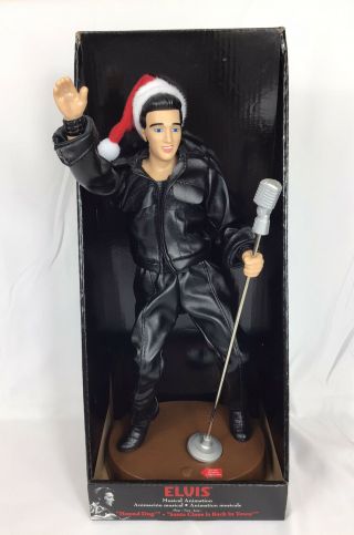 Elvis Christmas Musical Animation Figure " Hound Dog ",  " Santa Claus Is Back In.  "
