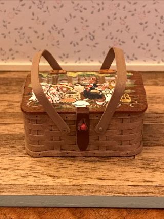 Dollhouse Miniature Karen Markland - Al Chandronnait Hand Painted Basket ‘03