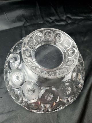 Vtg Le Smith Glass Clear Moon And Stars Pedestal Compote Candy Dish x wide 9 