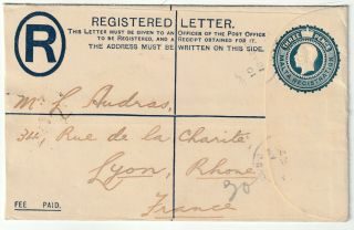 1927 Malta Postal Stationery 3d Registered Env To Lyon France Size G - Regd