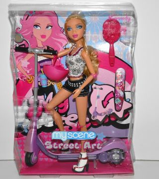My Scene Street Art Kennedy Doll With Scooter Barbie Mattel Collectors Rare